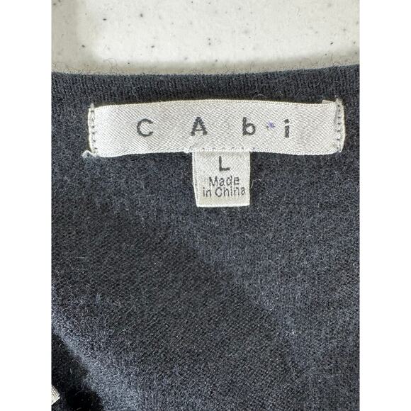 CAbi Tuxedo Cardigan Size Large Broadway Black Gray Style #172 Cashmere Blend - Picture 6 of 11